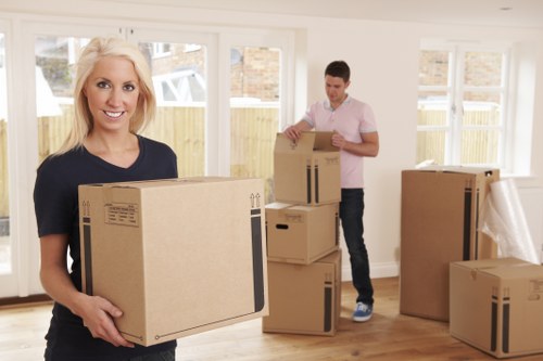 Furniture being moved carefully during a house relocation