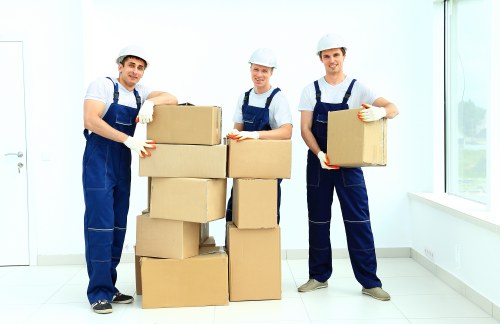 Packed household items ready for removal in Ilford