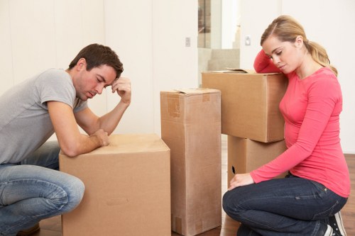 Packing boxes and furniture for a house move in Ilford